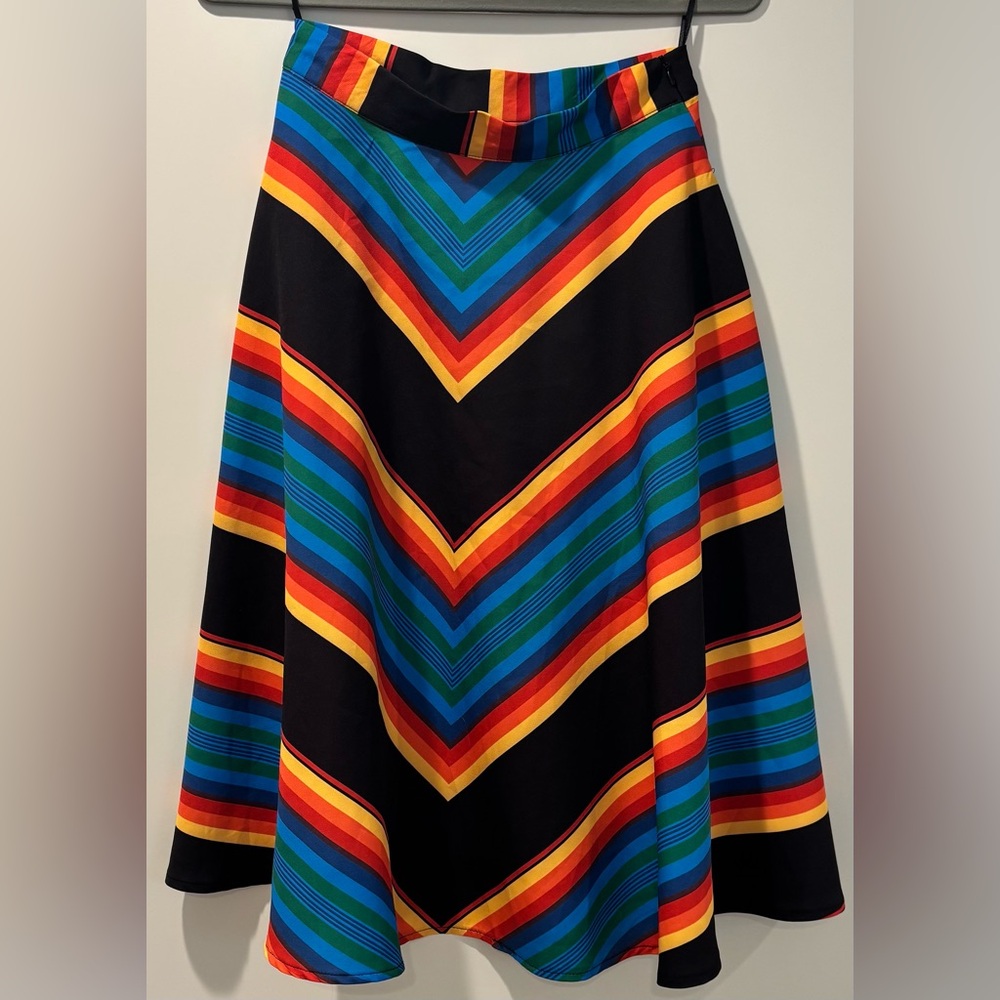Voodoo Vixen Rainbow Striped Skirt Small (Retro/Rockabilly/Vintage-inspired)